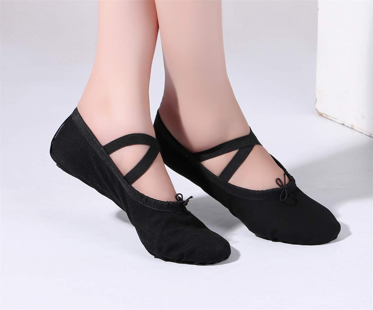 Women Canvas Ballet Slippers Dance Shoes Adult Practice Yoga Flat Belly Shoes