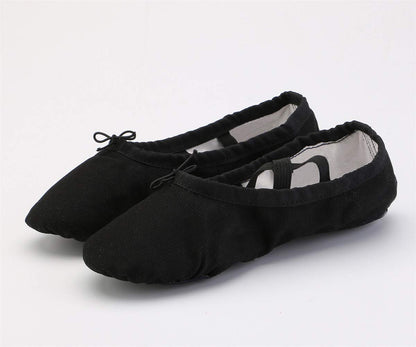 Women Canvas Ballet Slippers Dance Shoes Adult Practice Yoga Flat Belly Shoes