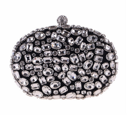 Womens Sparkly Rhinestones Beaded Evening Clutch Bag Jeweled Formal Party Purse Hardbox