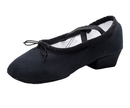 Womens Canvas Ballet Teachers Shoes Soft-Soled Low-Heeled Belly Dance Shoes