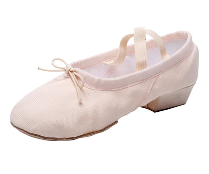 Womens Canvas Ballet Teachers Shoes Soft-Soled Low-Heeled Belly Dance Shoes