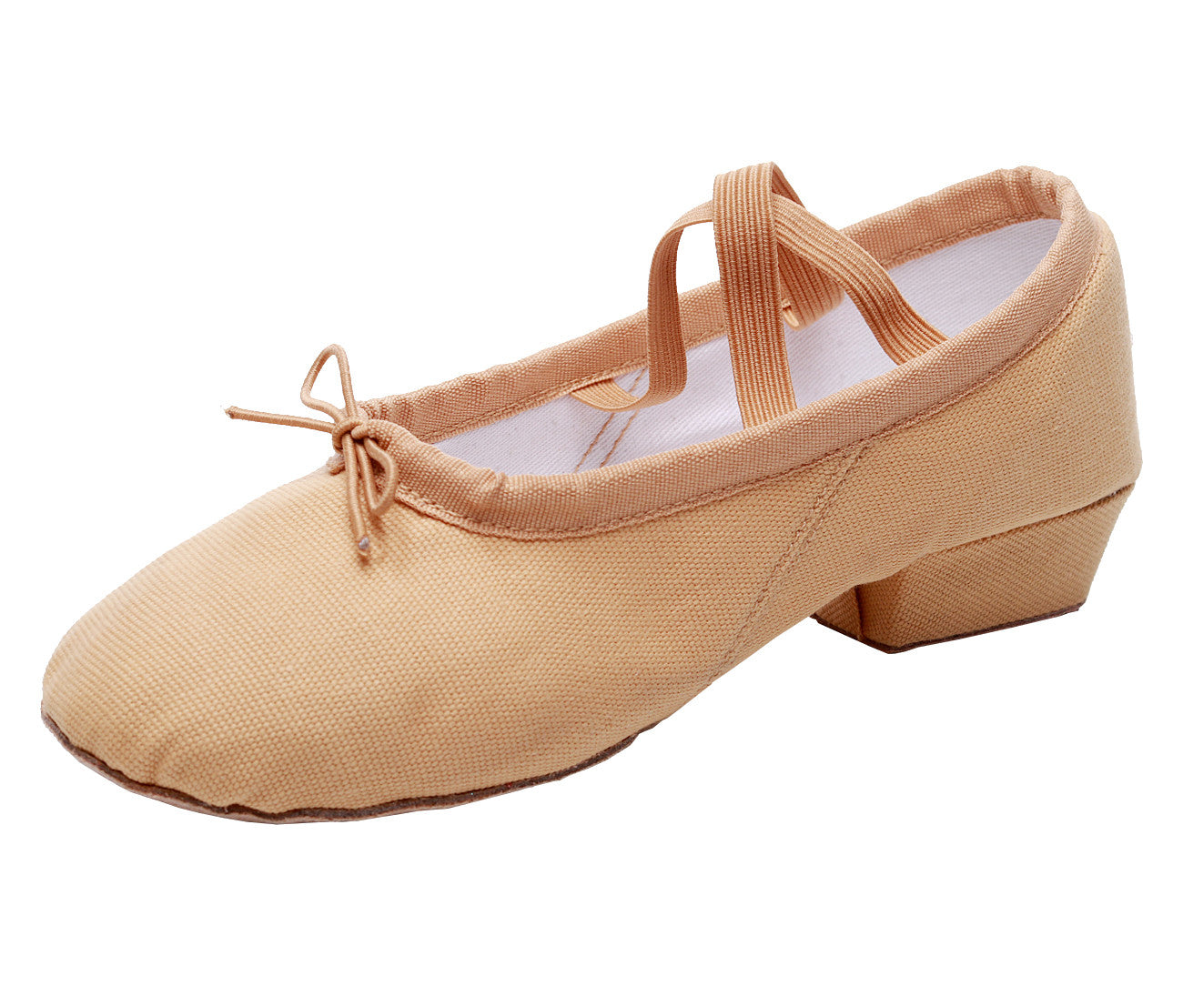 Womens Canvas Ballet Teachers Shoes Soft-Soled Low-Heeled Belly Dance Shoes