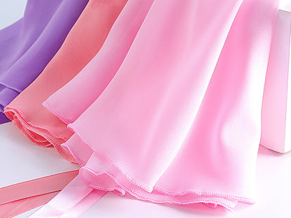 Girls Kids Chiffon Ballet Dance Skirt Dress with Elastic Band Waist  Pull-on Training Skirt