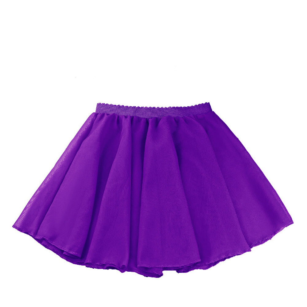 Girls Kids Chiffon Ballet Dance Skirt Dress with Elastic Band Waist  Pull-on Training Skirt