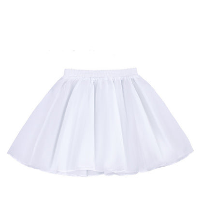 Girls Kids Chiffon Ballet Dance Skirt Dress with Elastic Band Waist  Pull-on Training Skirt