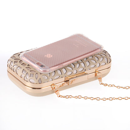 Elegant PU Leather Hollow Out Evening Clutch Grab Bag Formal Occasion Wedding Wallet