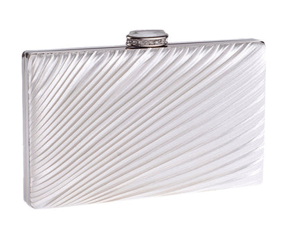 Womens Satin Wedding Bridal Clutch Bag Square Formal Party Purse Shoulder Bag