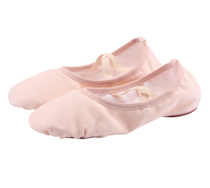 Kids Split Sole Ballet Dance Shoes Girls Canvas  Elastic Band Ballet Slippers Belly Flat