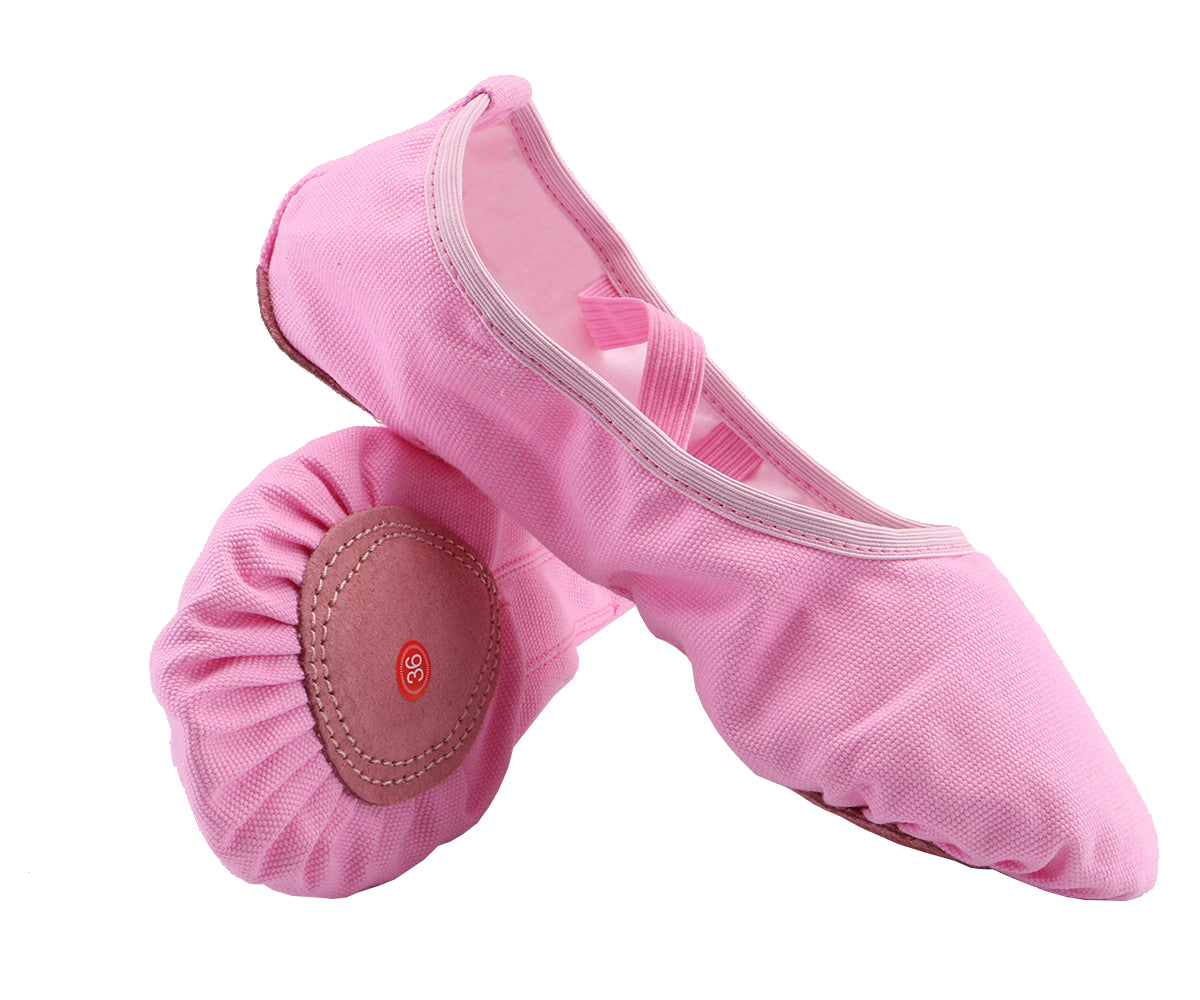 Kids Split Sole Ballet Dance Shoes Girls Canvas  Elastic Band Ballet Slippers Belly Flat