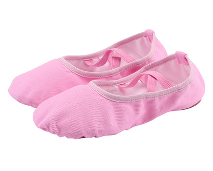 Kids Split Sole Ballet Dance Shoes Girls Canvas  Elastic Band Ballet Slippers Belly Flat