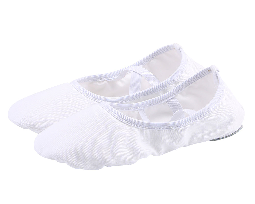 Kids Split Sole Ballet Dance Shoes Girls Canvas  Elastic Band Ballet Slippers Belly Flat