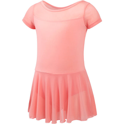 Girls Classic Short Sleeve Dance Dress Ballet Skirted Leotard Activewear