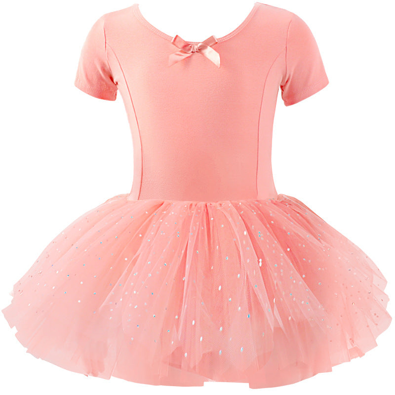 Girls Sparkle Ballet Dance Dress Tutu Skirt Leotard Glitter Ballerina Outfit Activewear Cloth