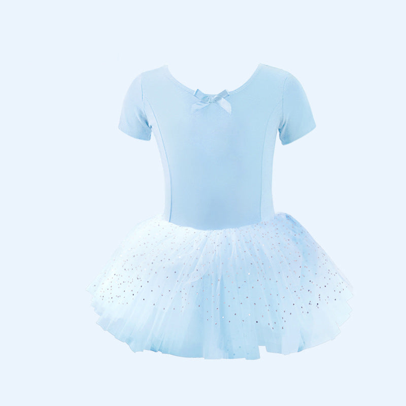 Girls Sparkle Ballet Dance Dress Tutu Skirt Leotard Glitter Ballerina Outfit Activewear Cloth