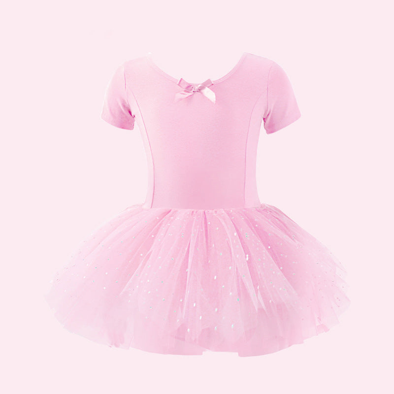 Girls Sparkle Ballet Dance Dress Tutu Skirt Leotard Glitter Ballerina Outfit Activewear Cloth