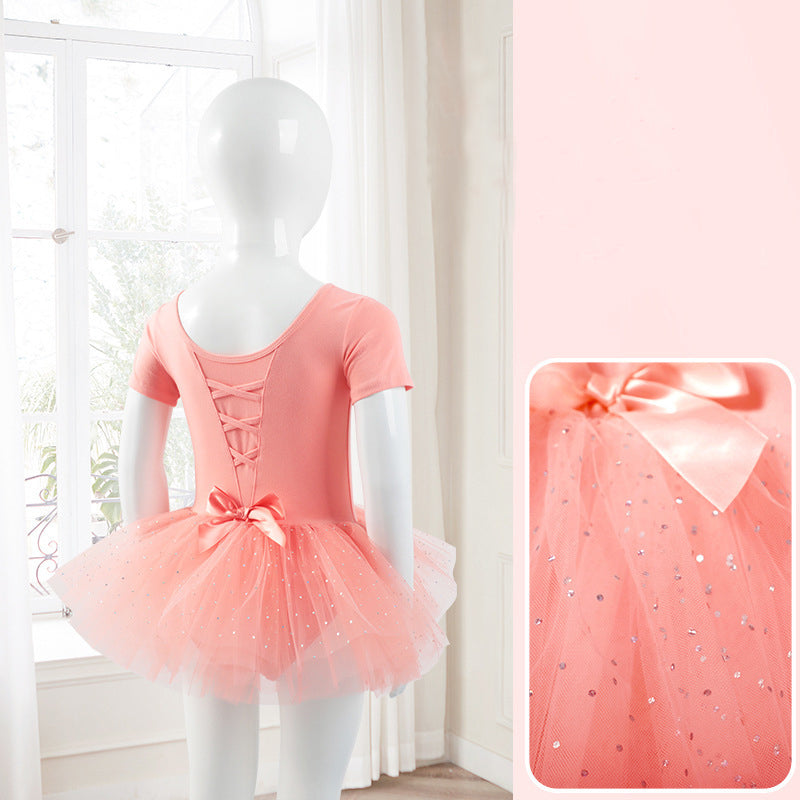 Girls Sparkle Ballet Dance Dress Tutu Skirt Leotard Glitter Ballerina Outfit Activewear Cloth