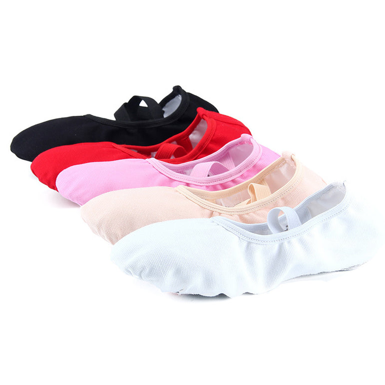 Kids Split Sole Ballet Dance Shoes Girls Canvas  Elastic Band Ballet Slippers Belly Flat